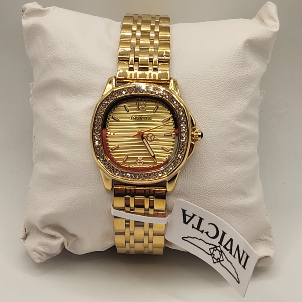 Invicta Wildflower Gold Tone Women's Quartz Watch w/Bling!